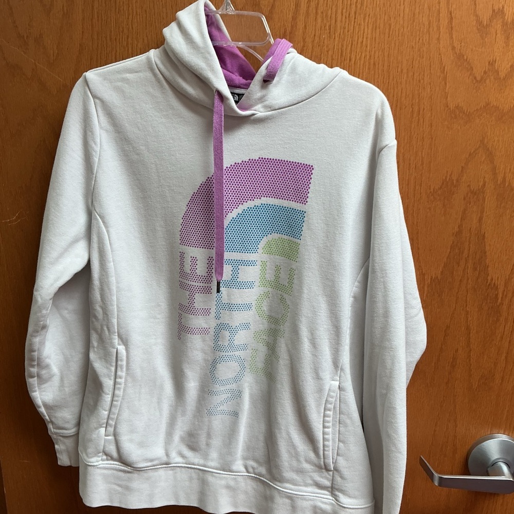 The North Face White and Purple Hoodie